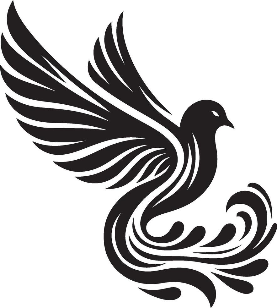 Cute Baby Dove Bird Silhouette for Cards and Prints vector