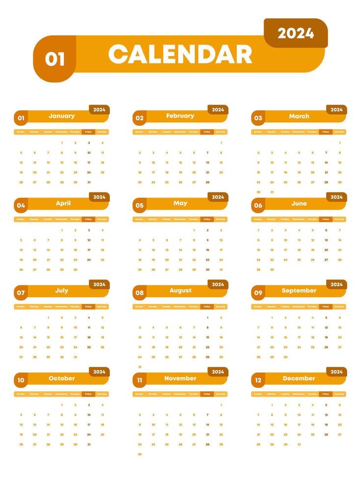 2025 Modern Calendar for Digital or Print vector