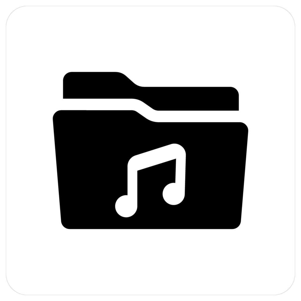 Music Folder and big icon concept vector