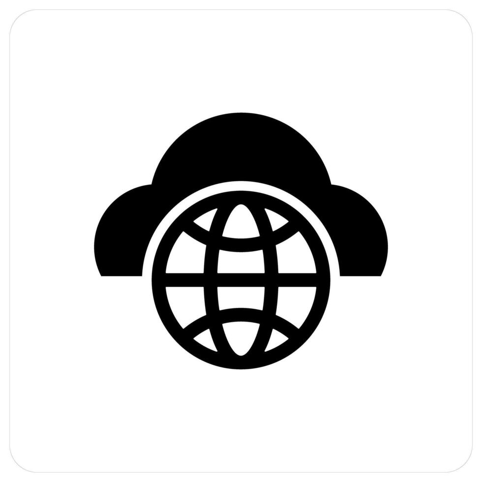 Global Cloud and global icon concept vector
