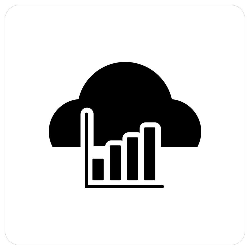 Cloud Statistics and data icon concept vector