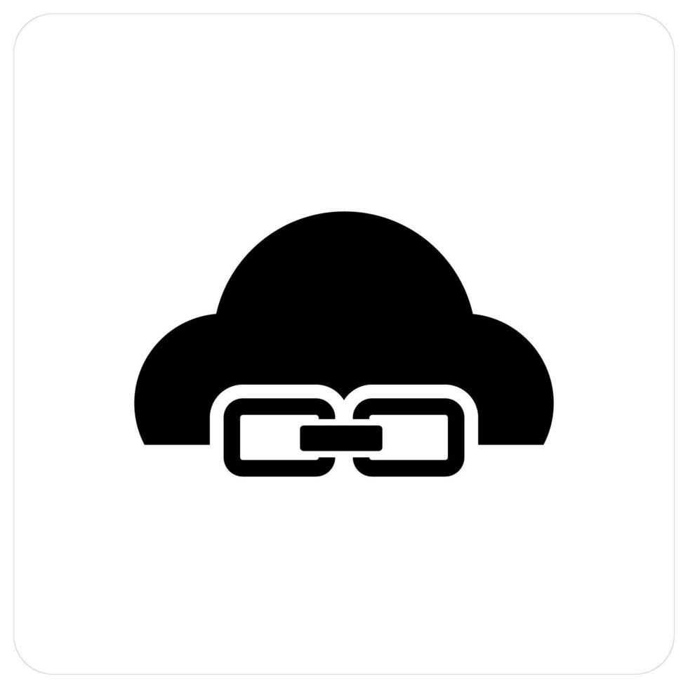 Link Cloud and database icon concept vector