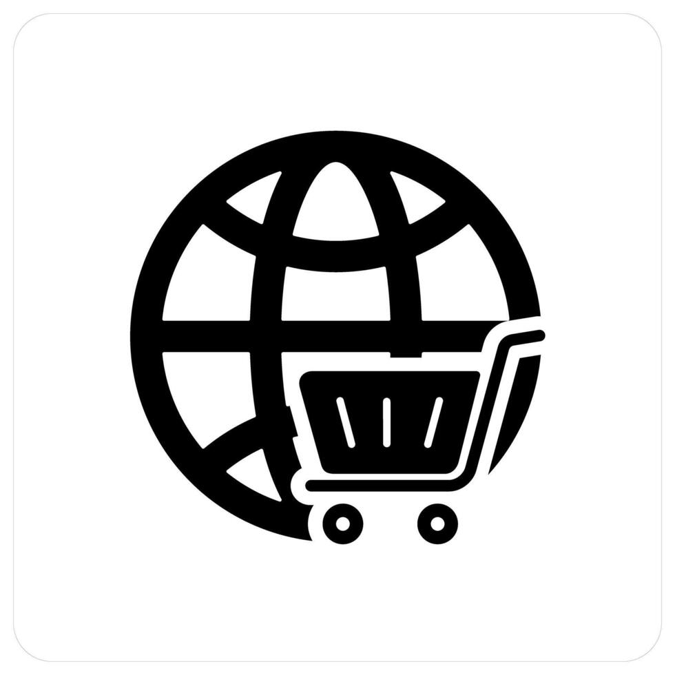 Global Cart and commerce icon concept vector