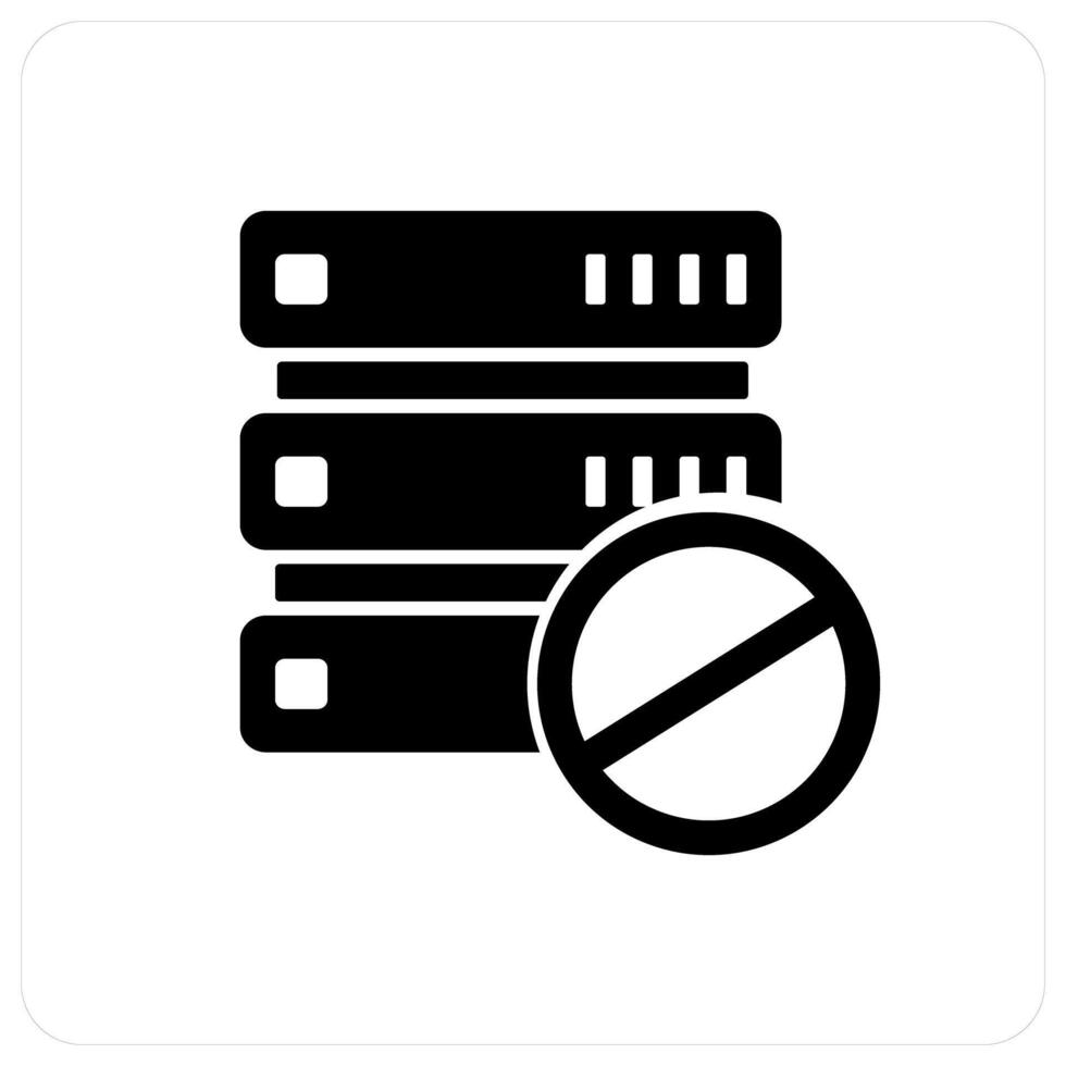 Server Prohibited and server icon concept vector