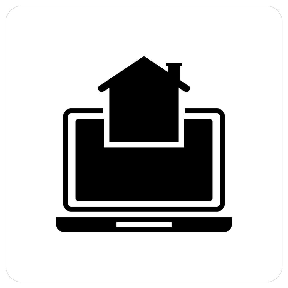 Home Laptop and house icon concept vector