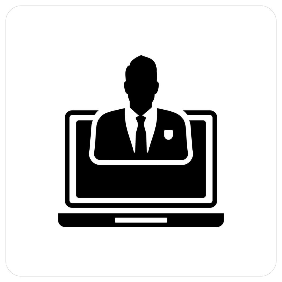 Private Laptop and personal icon concept vector