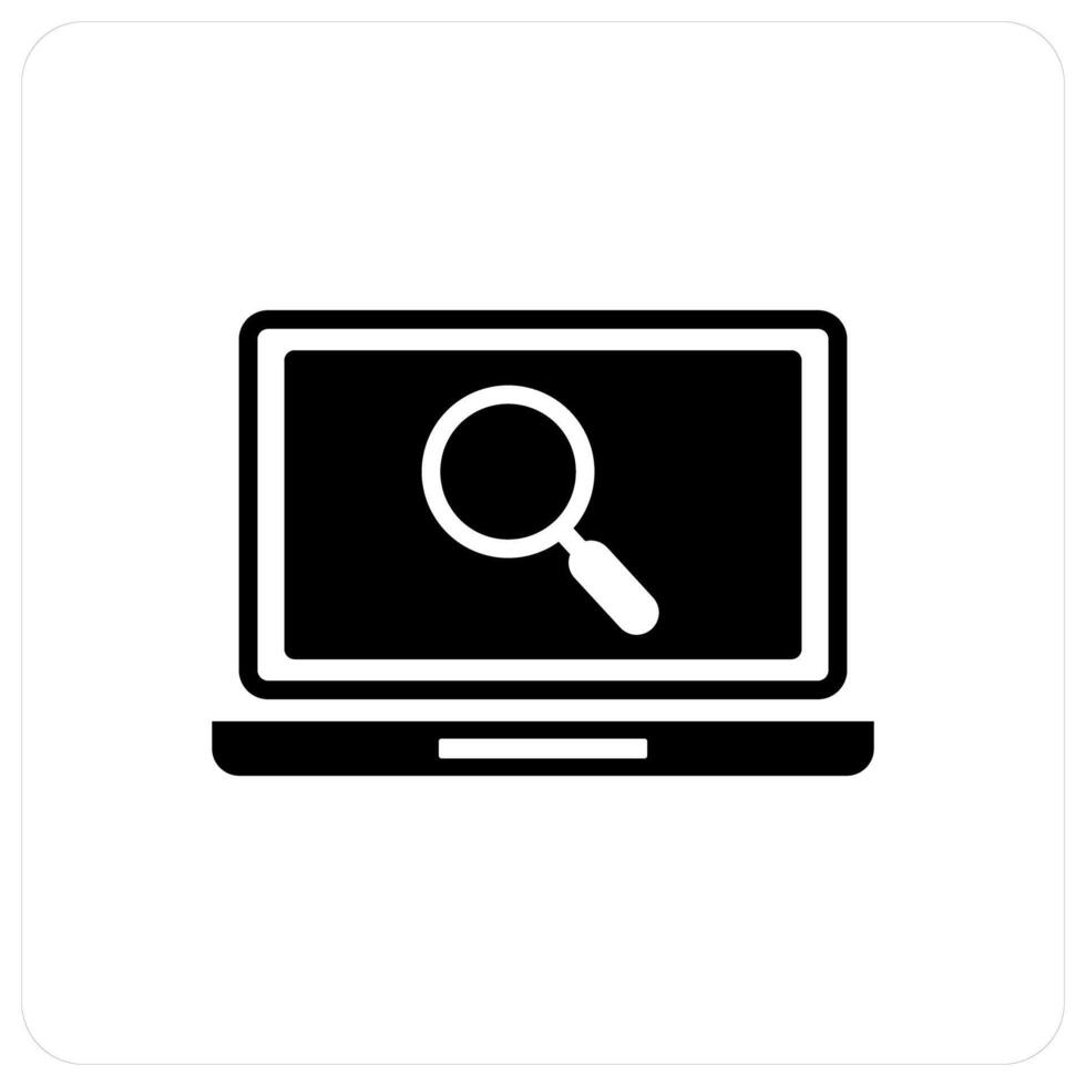 Laptop Search and search icon concept vector