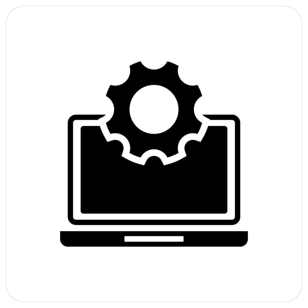 Laptop Settings and gear iocn concept vector