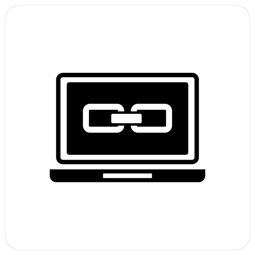 Link Laptop and internal icon concept vector