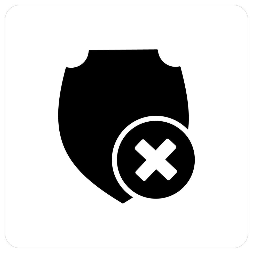 Wrong Shield and shape icon concept vector