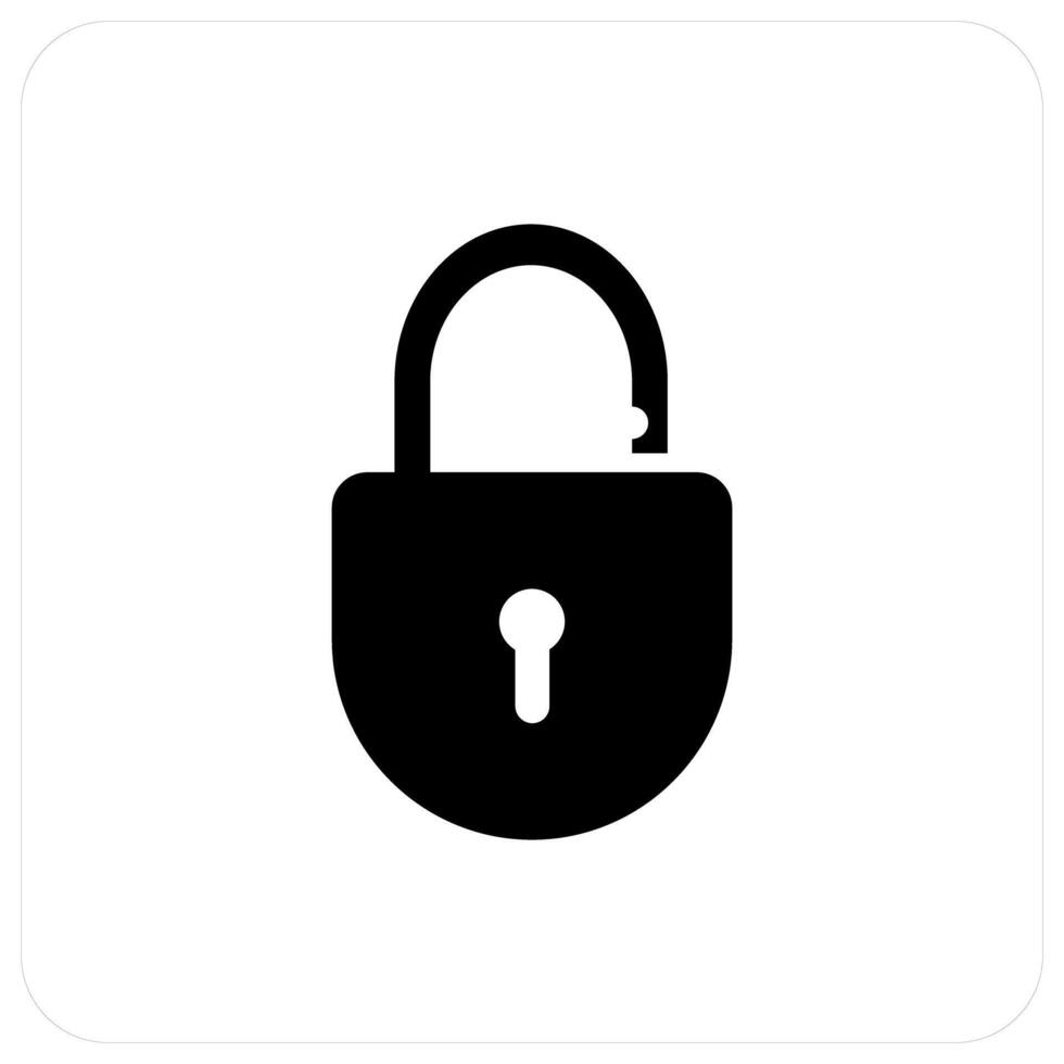 Open Lock and lock icon concept vector