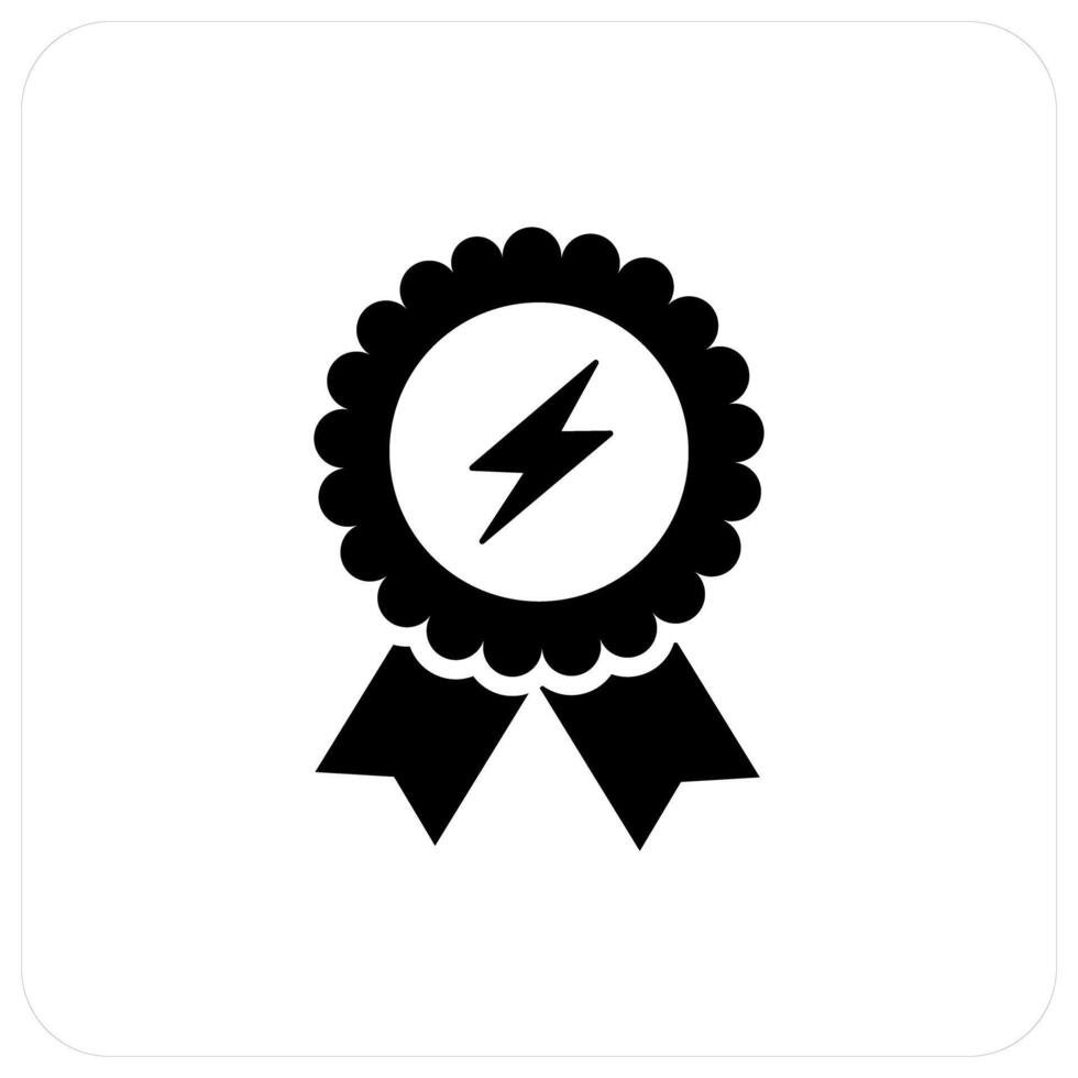Badge with lighting icon concept vector