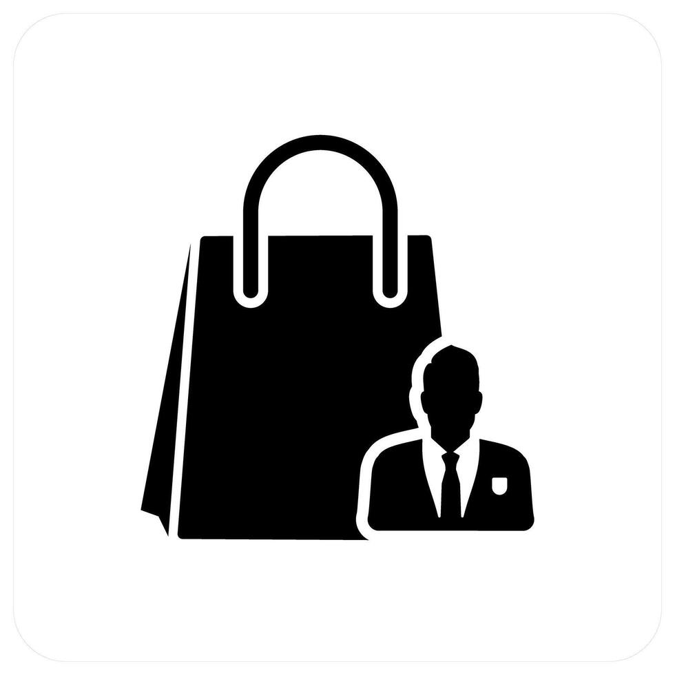 Shop Owner and owner icon concept vector