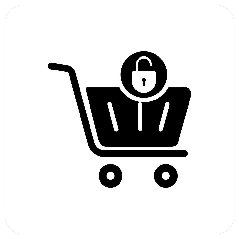 Cart Protection and trolley icon concept vector