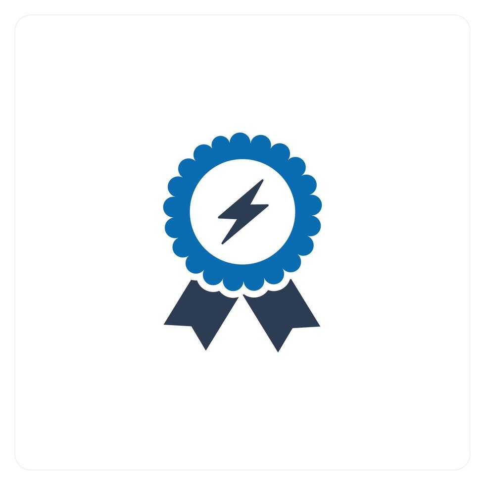 Badge with lighting icon concept vector
