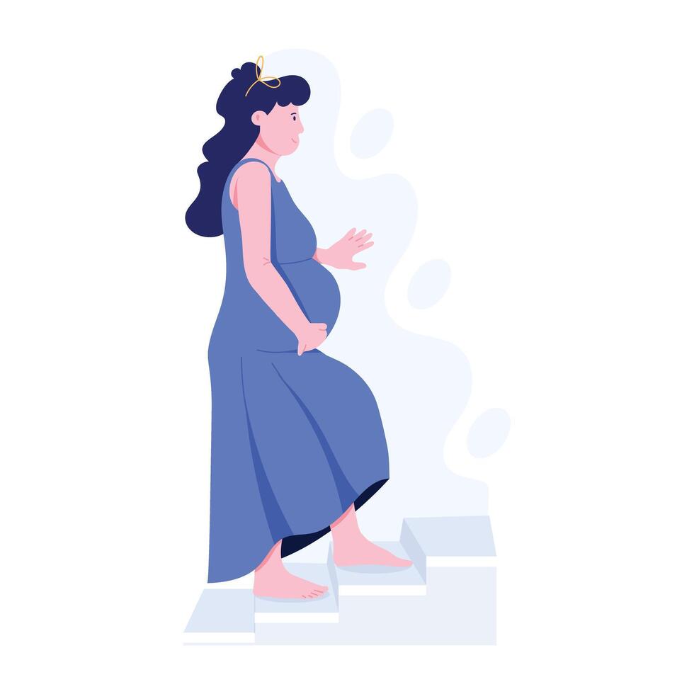 A flat style illustration of pregnancy care vector