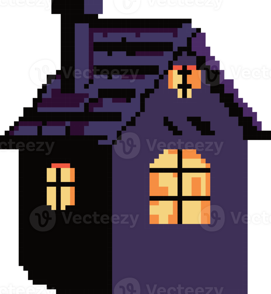 Pixelated Haunted House png