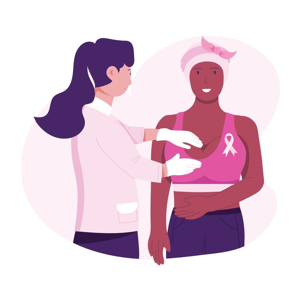 Breast checkup illustration designed in flat style vector