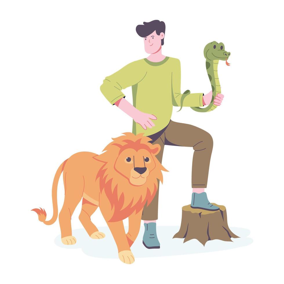 Wildlife illustration in flat style vector
