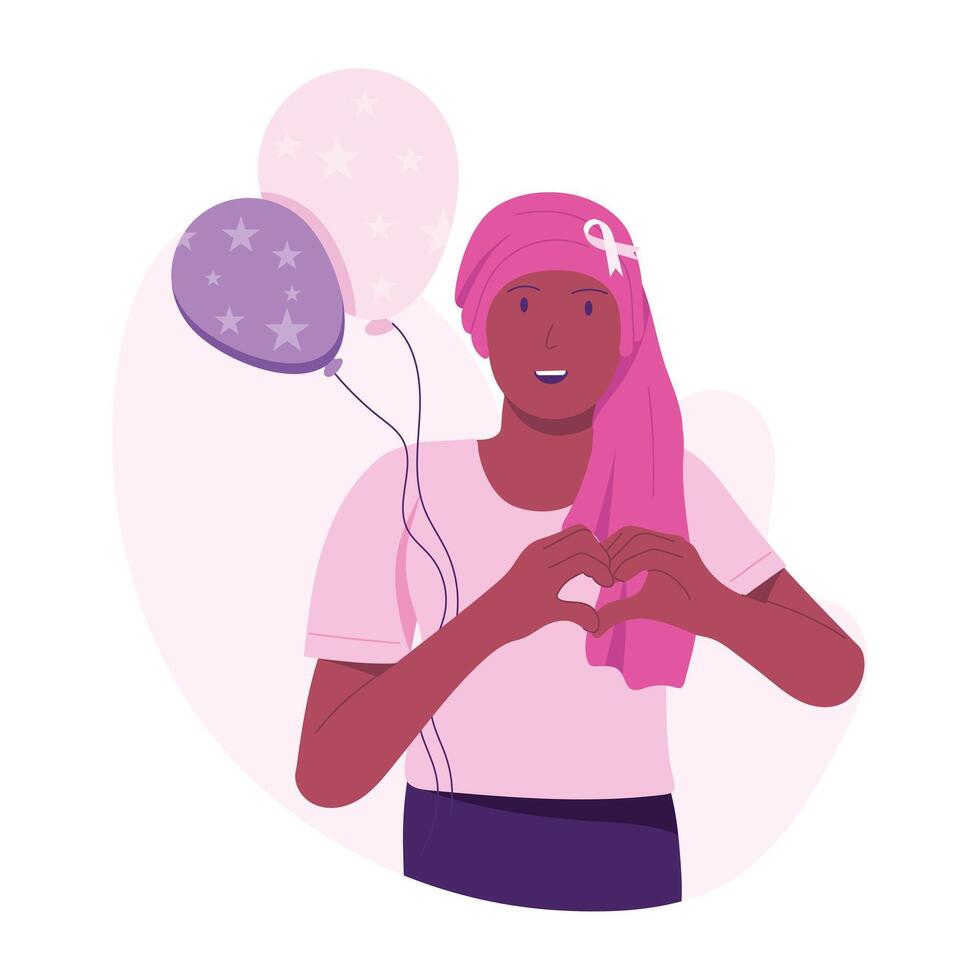 Character based flat illustration of cancer day vector