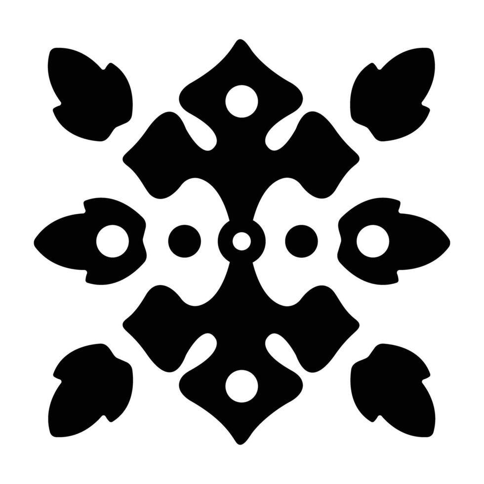 A glyph style icon of flower artwork vector