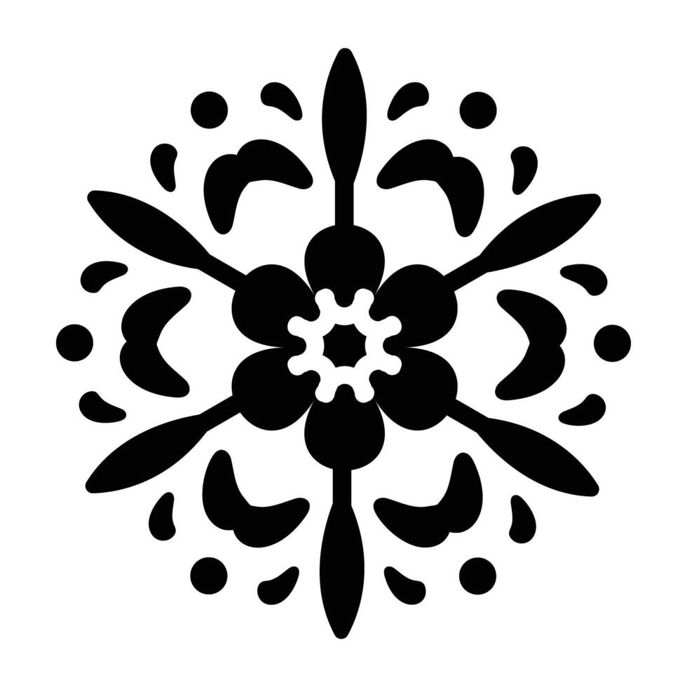 A glyph icon of beautiful floral art vector