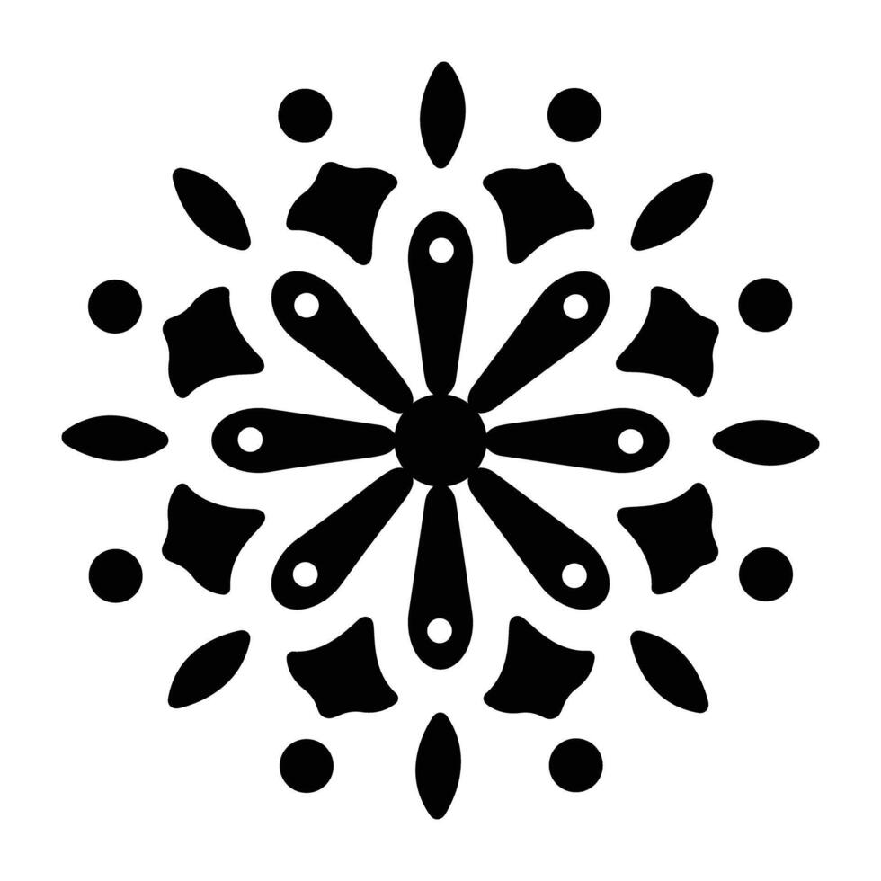 A filled style icon of oriental floral design vector