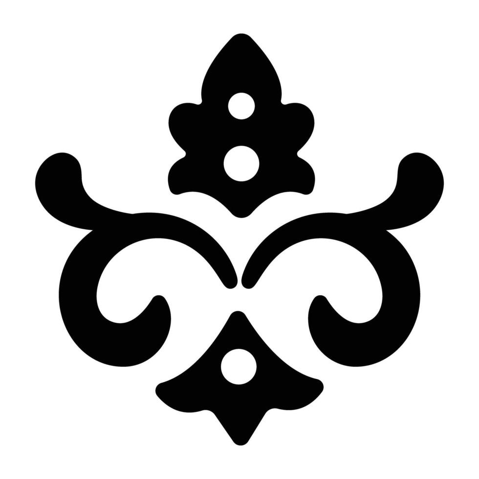 Vintage flourish icon in solid style vector