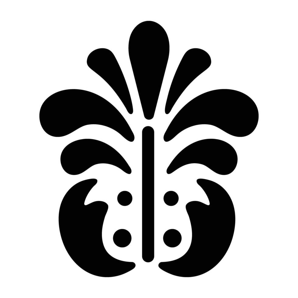 Solid icon of ornamental flourish art vector