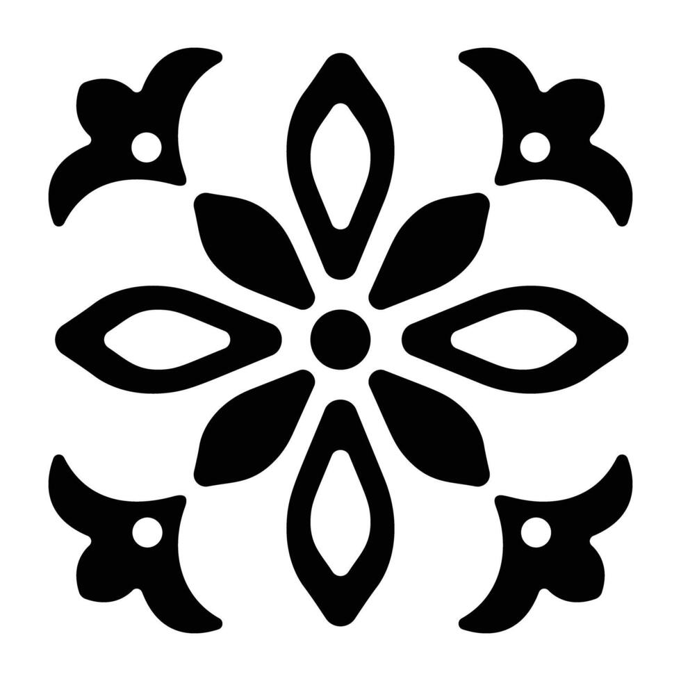 A glyph icon of elegant ornament art vector