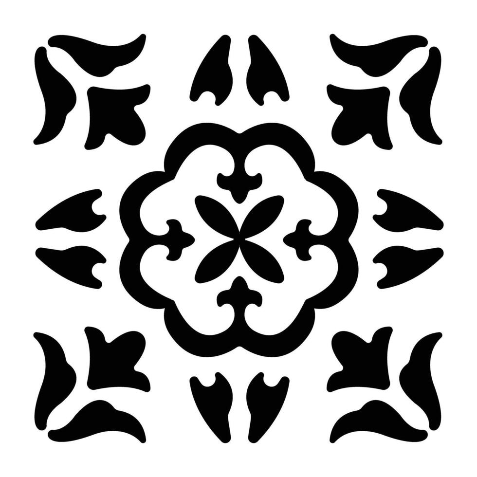 A solid icon of ornamental blossom design vector