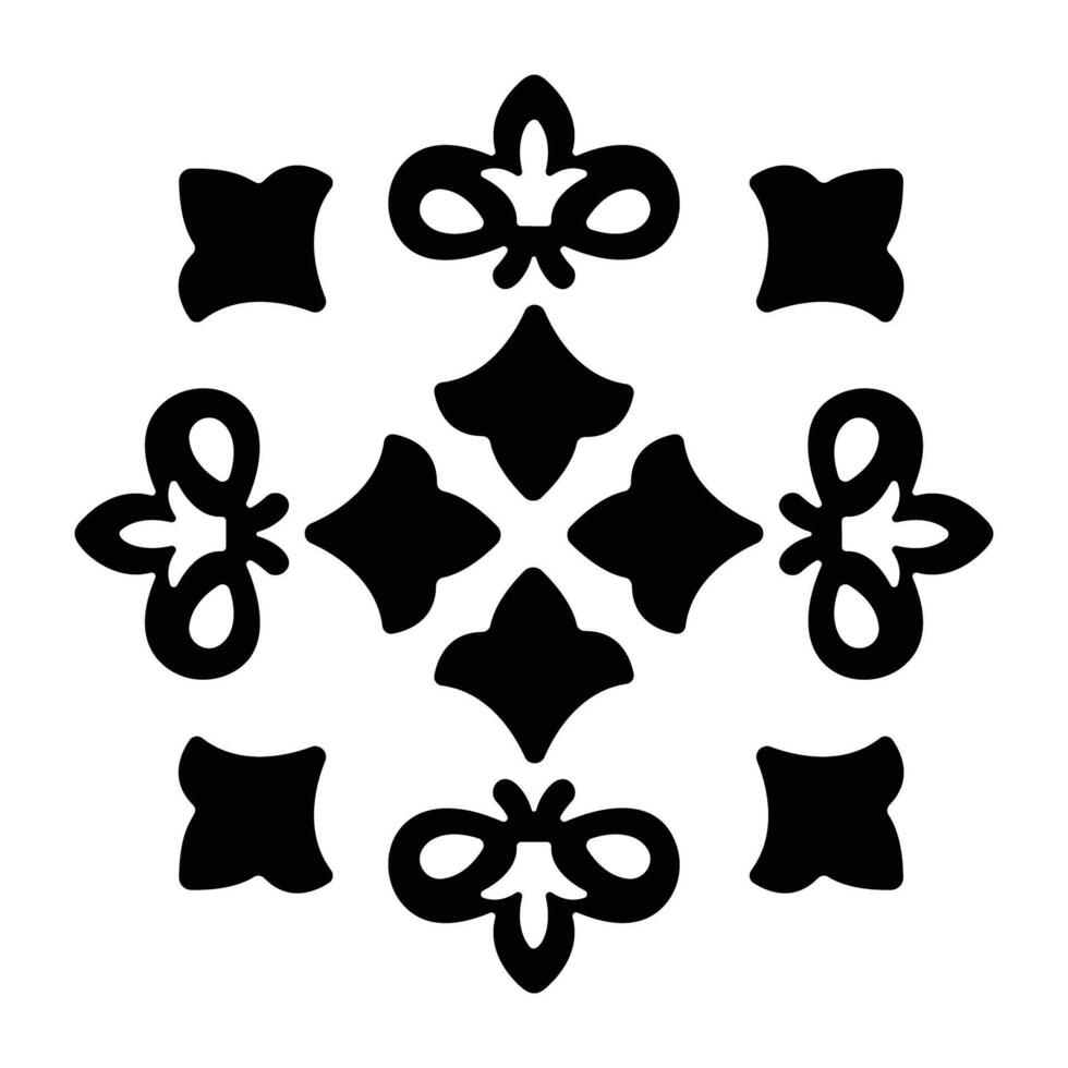Vintage floral icon designed in solid style vector