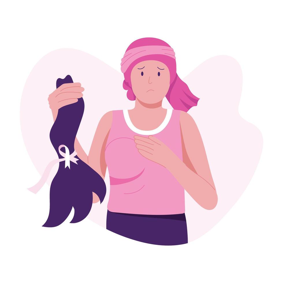 A flat illustration of chemo loss vector