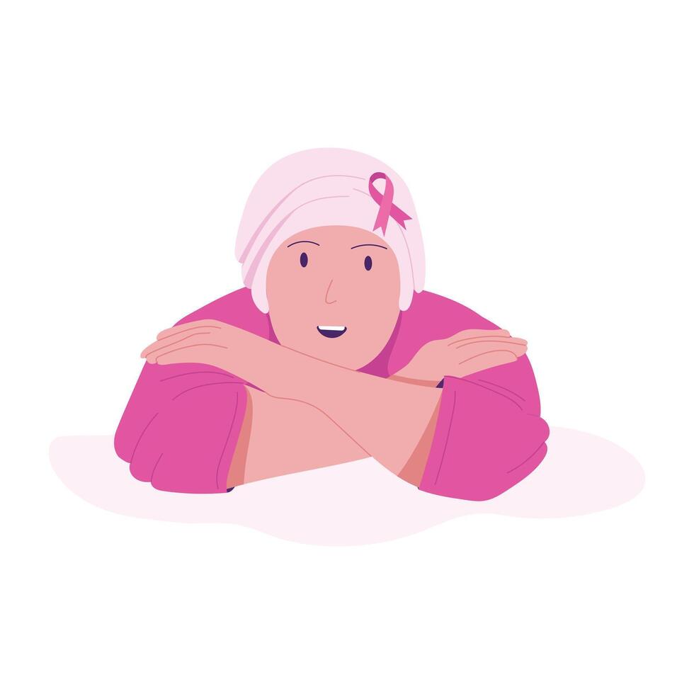 A flat character illustration of cancer patient vector
