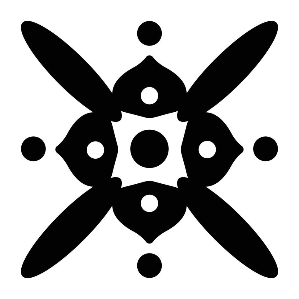 Abstract blossom icon in filled style vector
