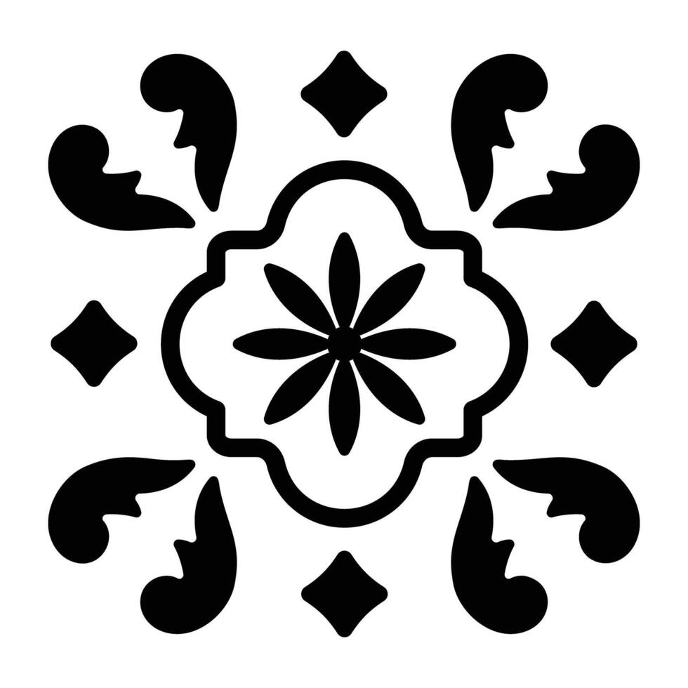 Elegant flower icon designed in solid style vector