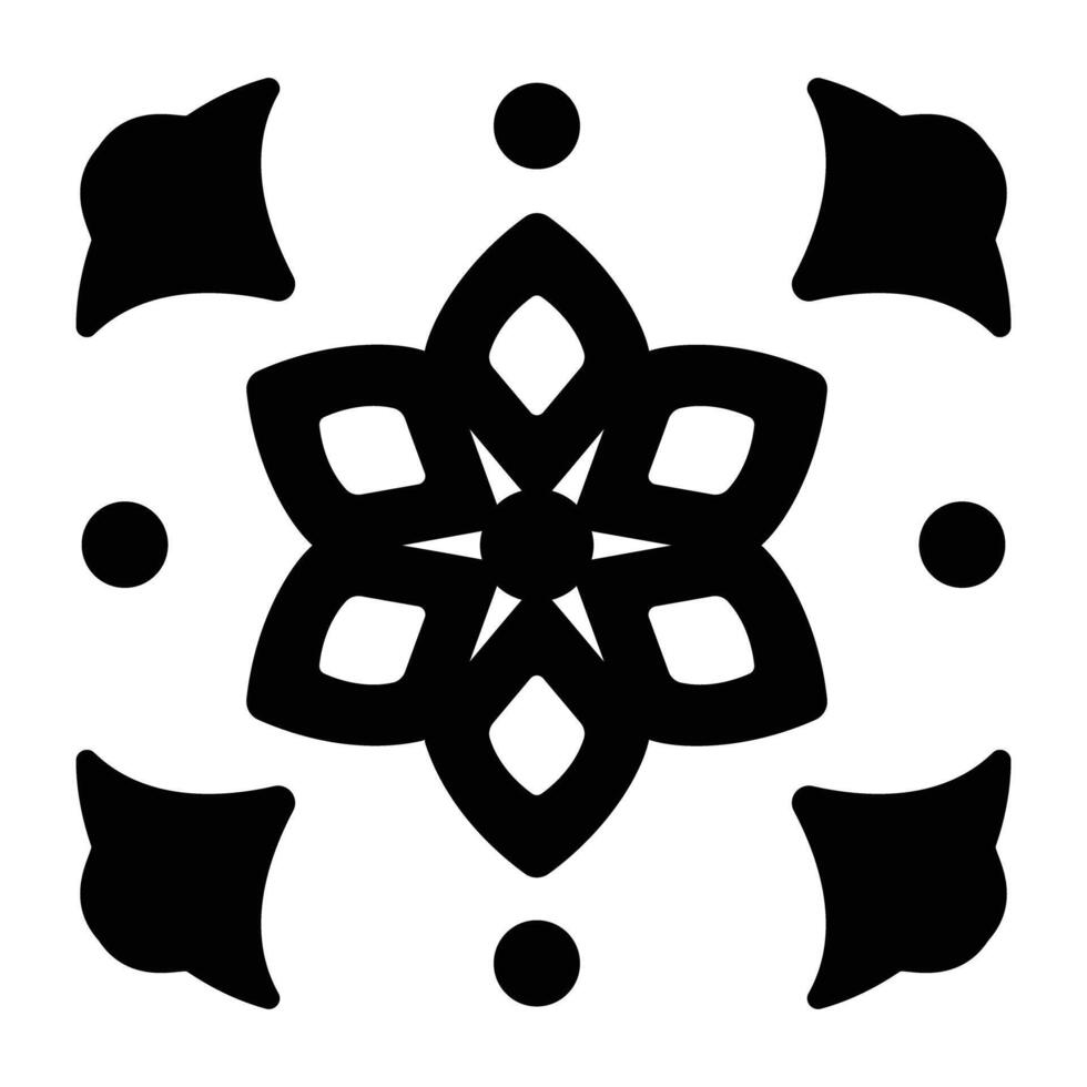 A glyph style icon of flourish decor vector