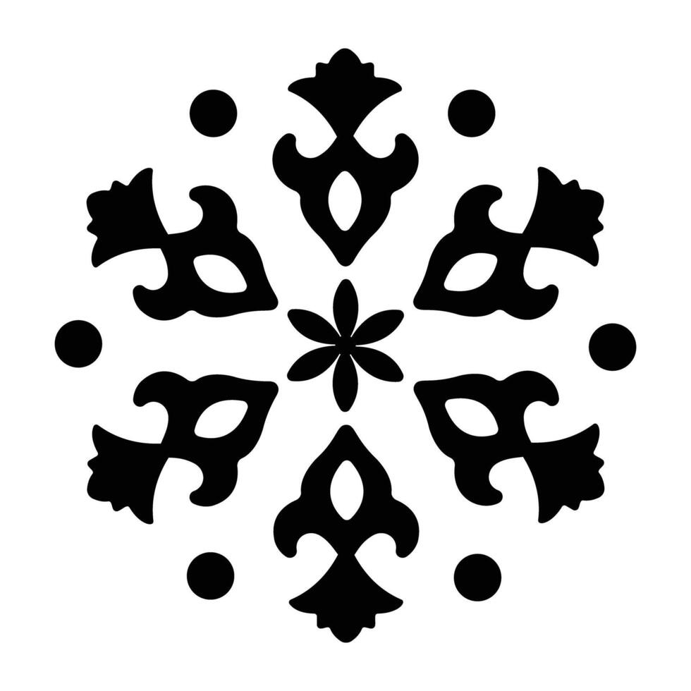A solid icon of floral embellishment vector