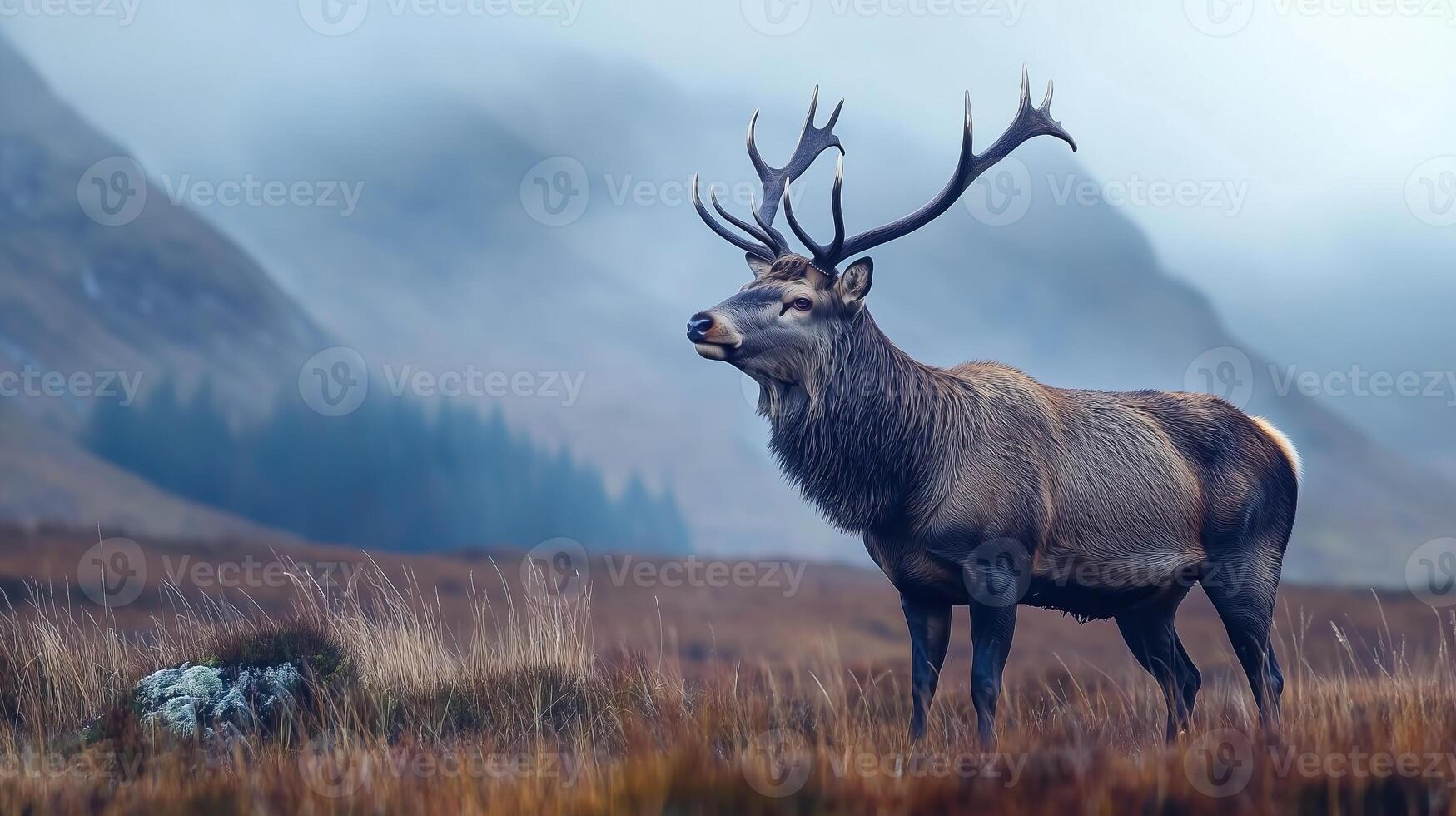 Majestic Red Deer Stag in the Scottish Highlands photo