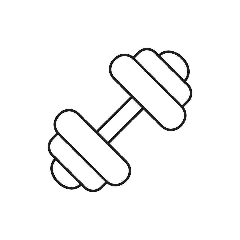 Dumbbell Line Icon, Representing Weightlifting and Strength Training for Exercise. Gym Equipment for Training and Physical Fitness Outline Icon. Isolated Illustration vector