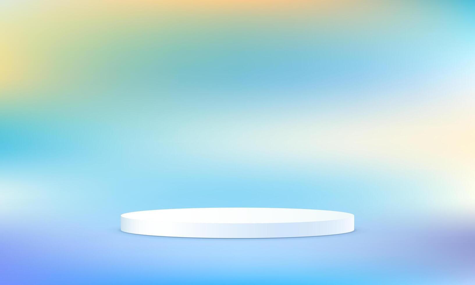 Podium with cloud sky background. Abstract gradient background. Space for selling products on the website. illustration. vector