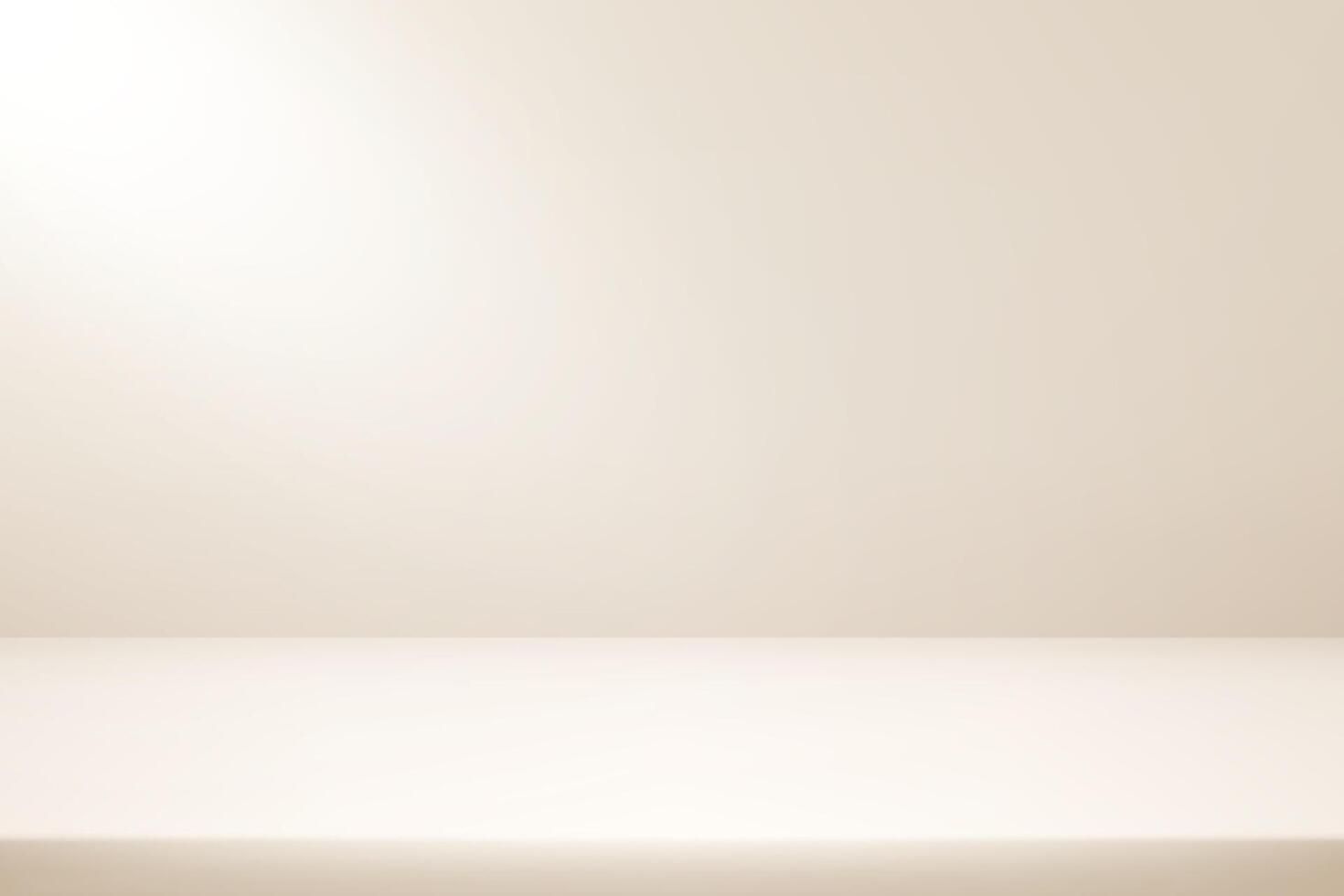 Beige studio background. Space for selling products on the website. Beige Background Empty Room Studio with table. illustration. vector