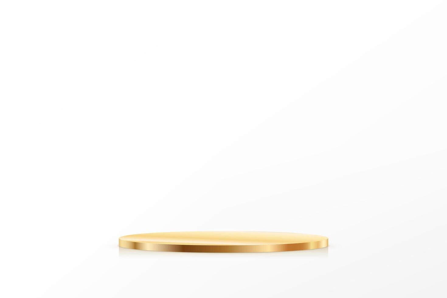 White background 3d with gold podium. 3D abstract studio room with pedestal podium. Space for selling products on the website. Product display background. illustration. vector