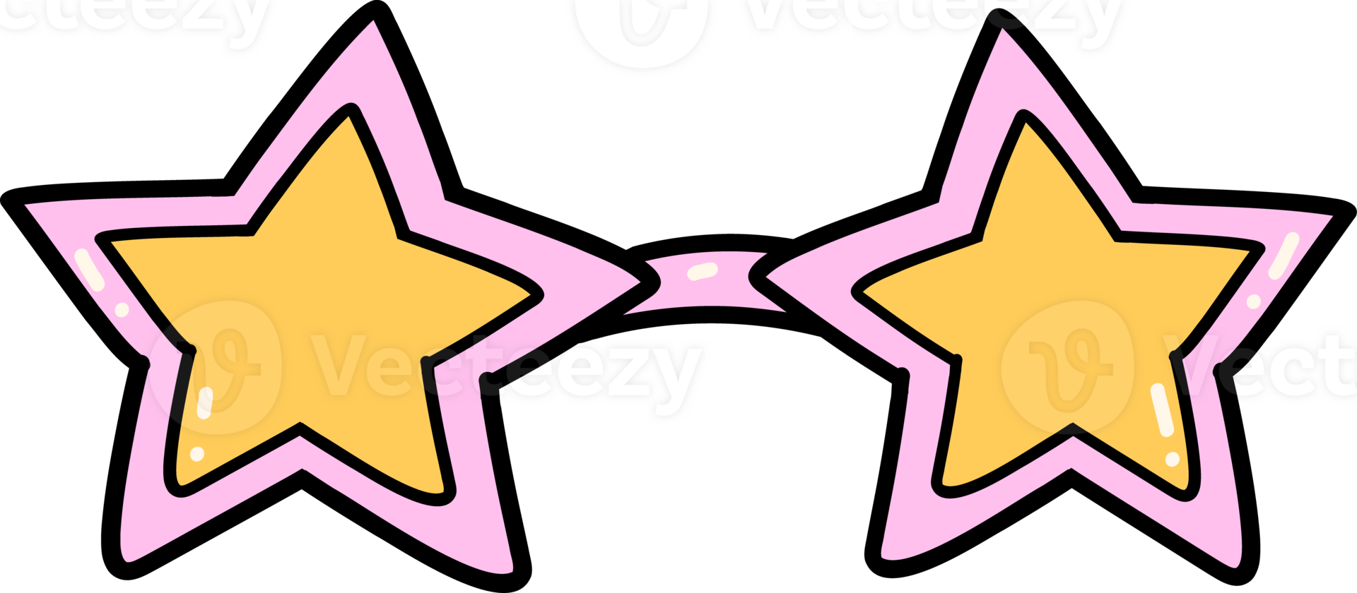 groovy star shape glasses png