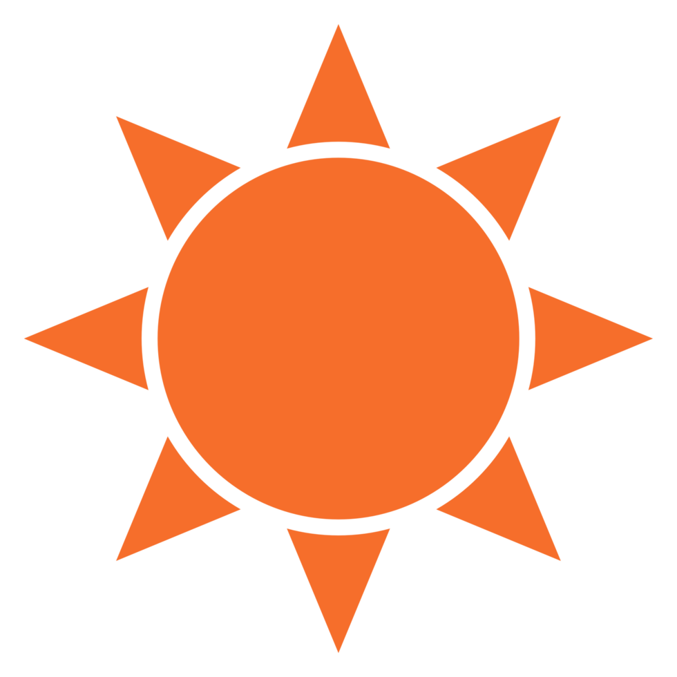 Orange sun cartoon illustration weather symbol png