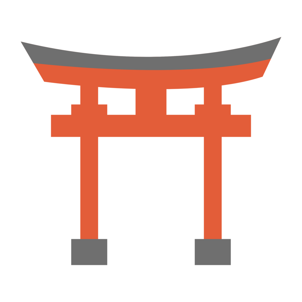 Red torii gate cartoon illustration png