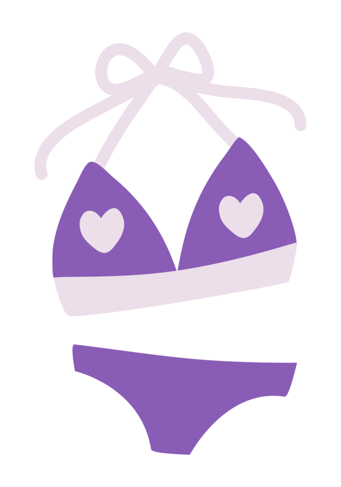 Lovely bright purple bikini set png