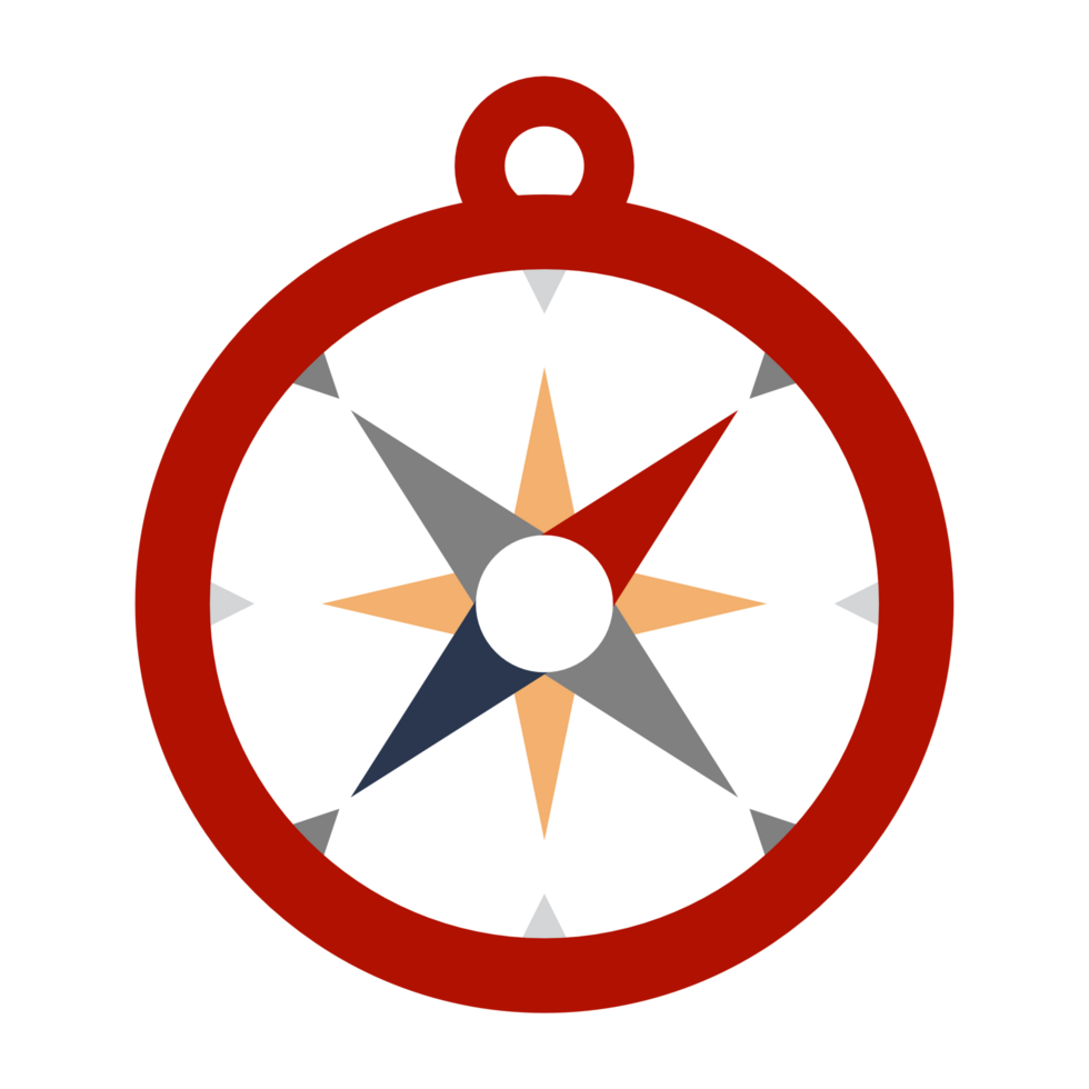 Cartoon illustration of a compass indicating direction png