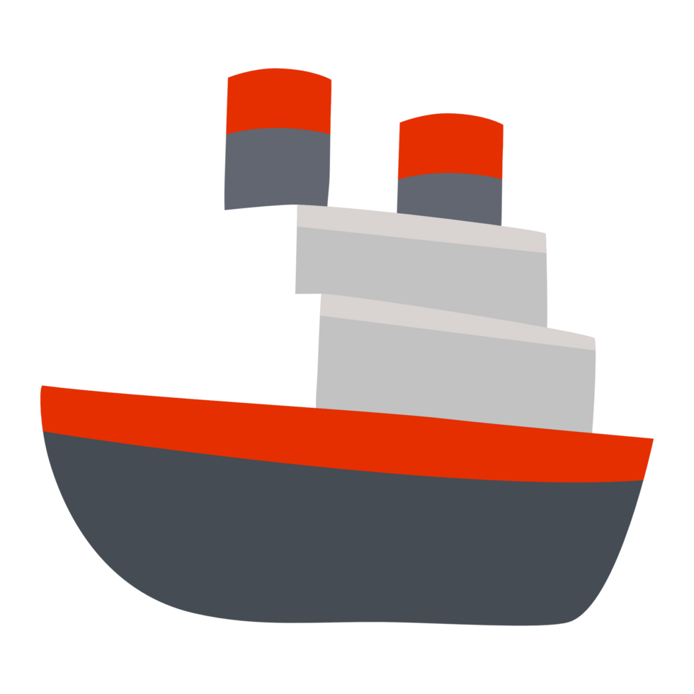 Cartoon Emoji Cruise Ship Illustration png