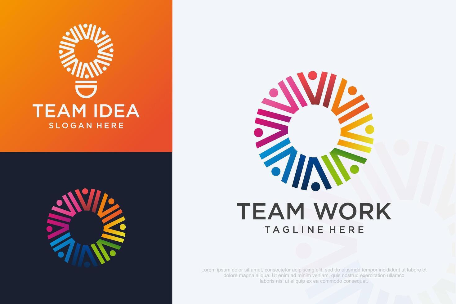 human community logo design. people work. symbol for teamwork,social group, etc. illustration vector